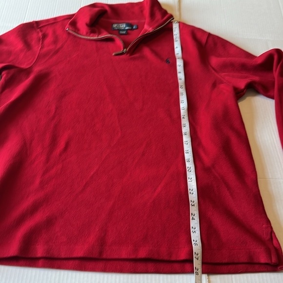 VTG-polo by Ralph Lauren-L-red-quarter zip, embroidered logo,long sleeve,sweater - Picture 12 of 14